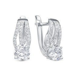 z2-10054 Серьги с фианитами. Серебро 925.