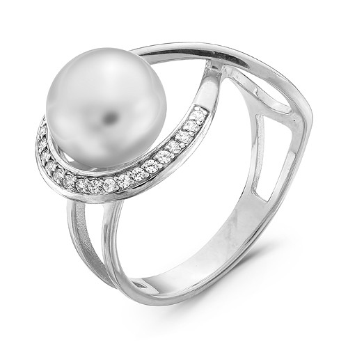 z1-8589 Кольцо с жемчугом. Серебро 925.  
