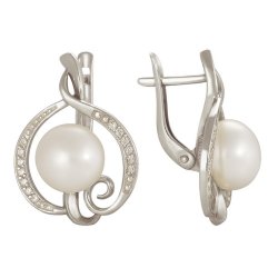 z2-8044 Серьги с жемчугом. Серебро 925.