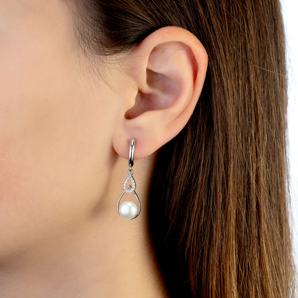 z2-10666 Серьги с фианитами. Серебро 925. 