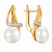 z2-8317 Серьги с жемчугом. Золото 585.