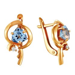 z2-7510 Серьги с полудрагоценными вставками. Золото 585.