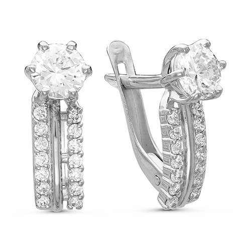 z2-8998 Серьги с фианитами. Серебро 925. 