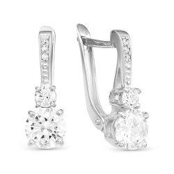 z2-9676 Серьги с фианитами. Серебро 925.