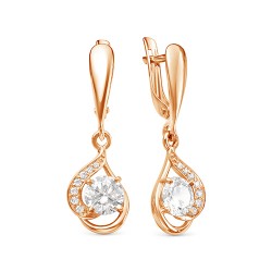 z2-10002 Серьги с фианитами. Золото 585.