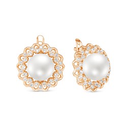 z2-10252 Серьги с жемчугом. Золото 585.