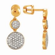 z2-8206 Серьги с бриллиантовой россыпью. Золото 585. 