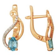 z2-7570 Серьги с полудрагоценными вставками. Золото 585.