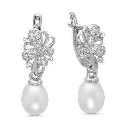 z2-9491g Серьги с жемчугом. Серебро 925.