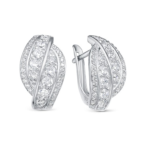 z2-10059 Серьги с фианитами. Серебро 925. 