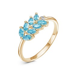 z1-10133 Кольцо с полудрагоценными вставками. Золото 585.