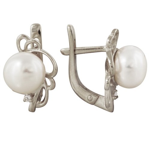 z2-7630 Серьги с жемчугом. Серебро 925. 
