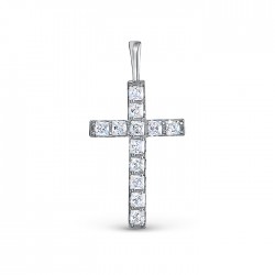 z3-10722 Подвеcка с фианитами. Крестик декоративный. Серебро 925.