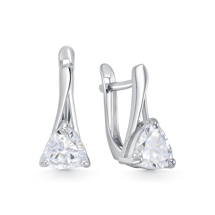 z2-10909 Серьги с фианитами. Серебро 925. 