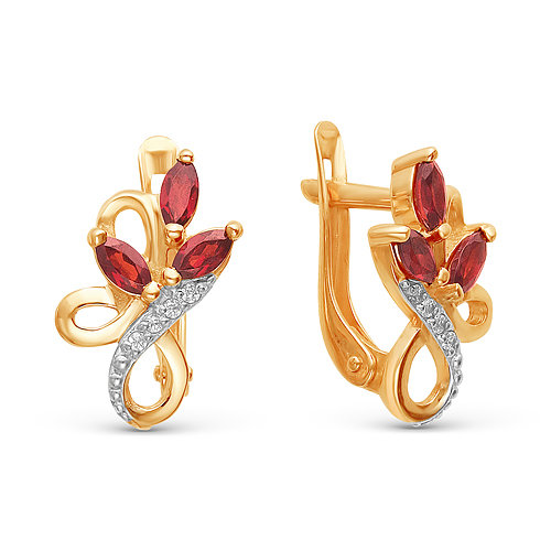 z2-8804 Серьги с полудрагоценными вставками. Золото 585. 