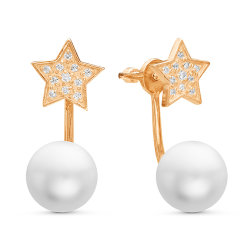 z2-9176 Серьги с жемчугом. Золото 585.