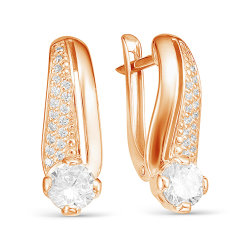 z2-9646 Серьги с фианитами. Золото 585.