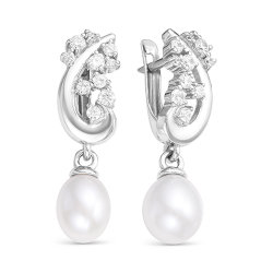 z2-9608 Серьги с жемчугом. Серебро 925.