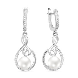 z2-9617 Серьги с жемчугом. Серебро 925.