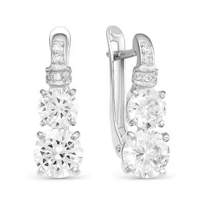 z2-9688 Серьги с фианитами. Серебро 925.