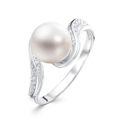 z1-9896 Кольцо с жемчугом. Серебро 925.