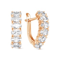 z2-9968 Серьги с фианитами. Золото 585.