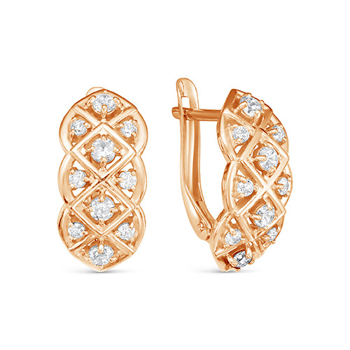 z2-9997 Серьги с фианитами. Золото 585. 