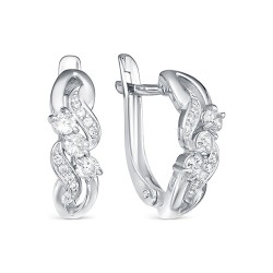 z2-10032 Серьги с фианитами. Серебро 925.