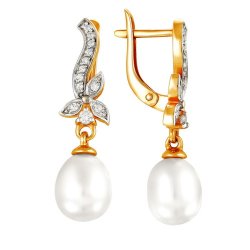 z2-8491 Серьги с жемчугом. Серебро 925.