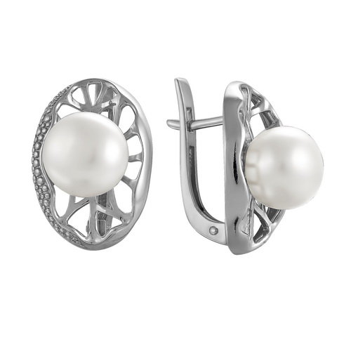 z2-8601 Серьги с жемчугом. Серебро 925. 
