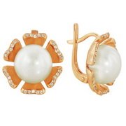 z2-7653 Серьги с жемчугом. Серебро 925.