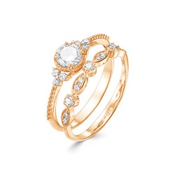 z1-10122 Кольцо с фианитами. Золото 585.