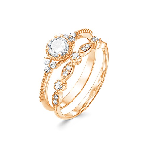 z1-10122 Кольцо с фианитами. Золото 585. 