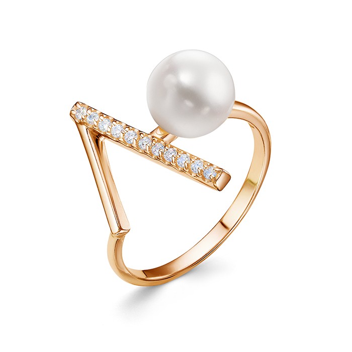 z1-10564 Кольцо с жемчугом. Золото 585. 