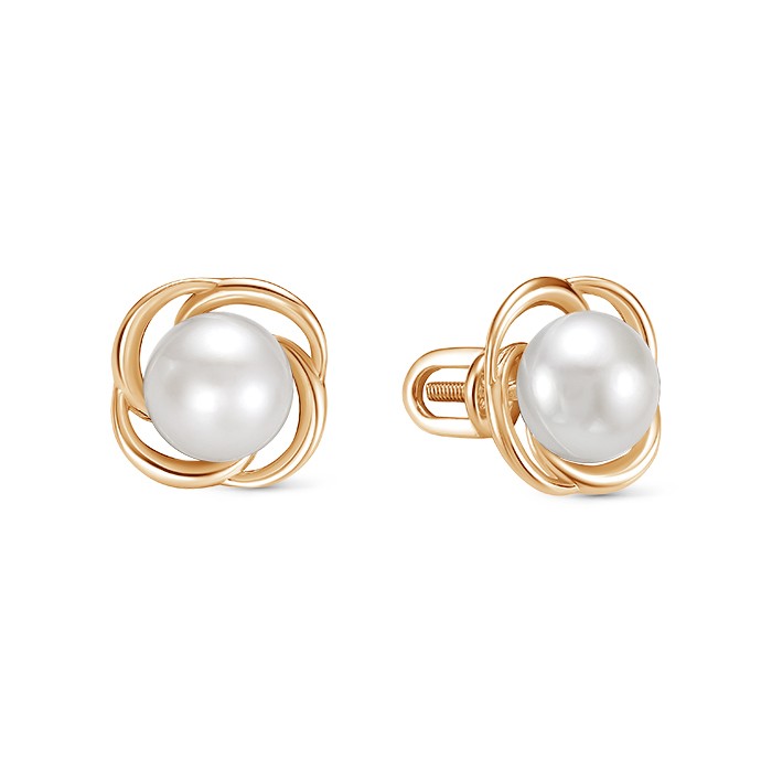 z2-10597-1 Серьги с жемчугом. Золото 585. 