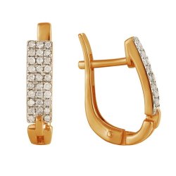 z2-7916 Серьги с бриллиантовой россыпью. Золото 585.