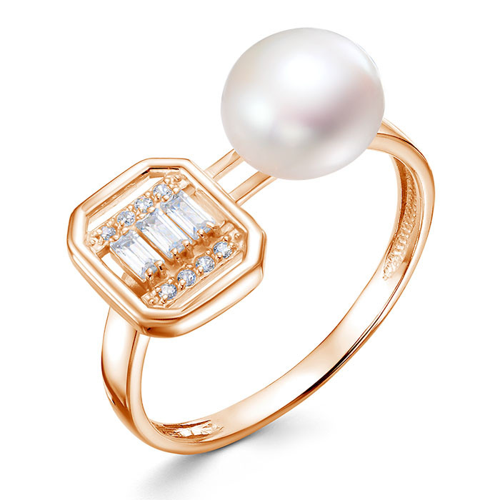 z1-11407 Кольцо с жемчугом. Золото 585. 