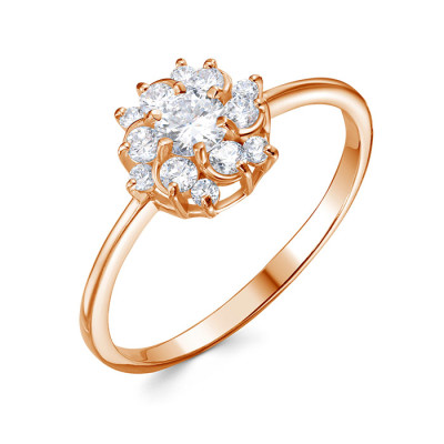 z1-11399 Кольцо с фианитами. Золото 585.
