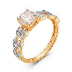 z1-8990 Кольцо с фианитами. Золото 585.