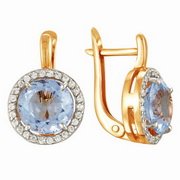 z2-8322 Серьги с полудрагоценными вставками. Золото 585.