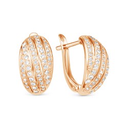 z2-9909 Серьги с фианитами. Золото 585.