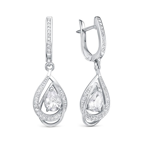 z2-10008 Серьги с фианитами. Серебро 925. 