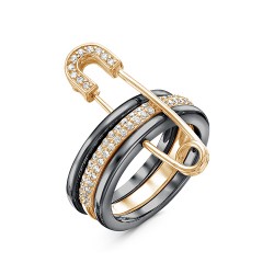 z1-10124 Кольцо с фианитами. Золото 585.