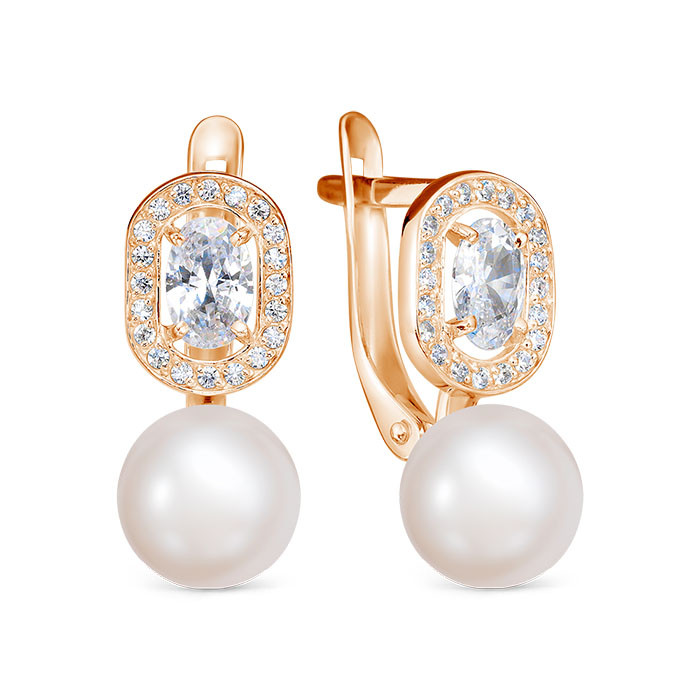 z2-11480 Серьги с жемчугом. Золото 585. 