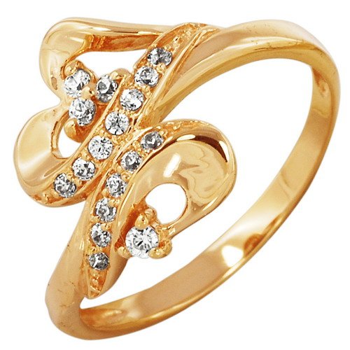 z1-600 Кольцо с фианитами. Золото 585. 