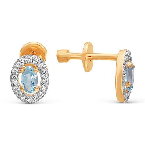 z2-8814 Серьги с полудрагоценными вставками. Золото 585. 