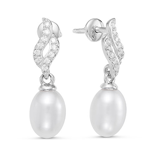 z2-9626 Серьги с жемчугом. Серебро 925. 