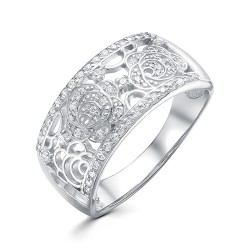 z1-9880 Кольцо с фианитами. Серебро 925.