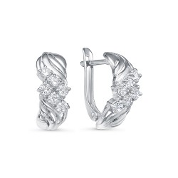 z2-10084 Серьги с фианитами. Серебро 925.