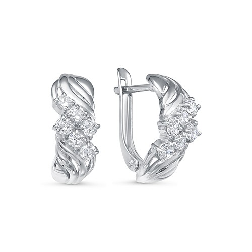 z2-10084 Серьги с фианитами. Серебро 925. 